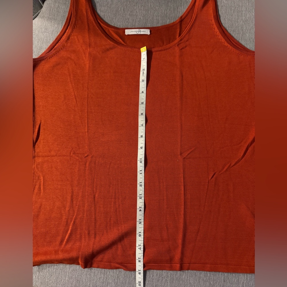 Josie Natori Orange Silk Scoop Neck Tank Top - Picture 7 of 7
